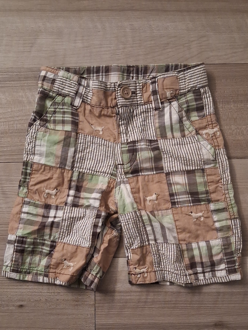 Gymboree Patchwork Plaid Shorts Dog Size 4 (M)